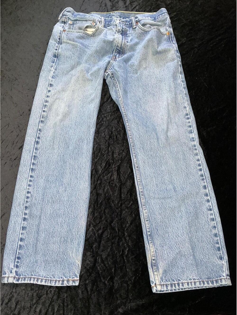 Levis 505 Jeans Size 36x30 Regular Fit Straight Leg Blue Acid Wash Vintage 90’s
